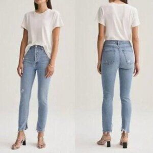 AGOLDE Denim Women's NICO High Rise Slim Fit Jeans button Fly Size 24